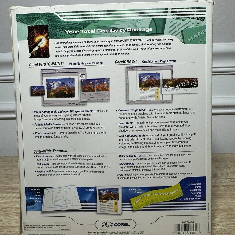 VTG CorelDraw‎ Graphics Suite 9 Academic PC Software CD-Rom - New W Autheticity